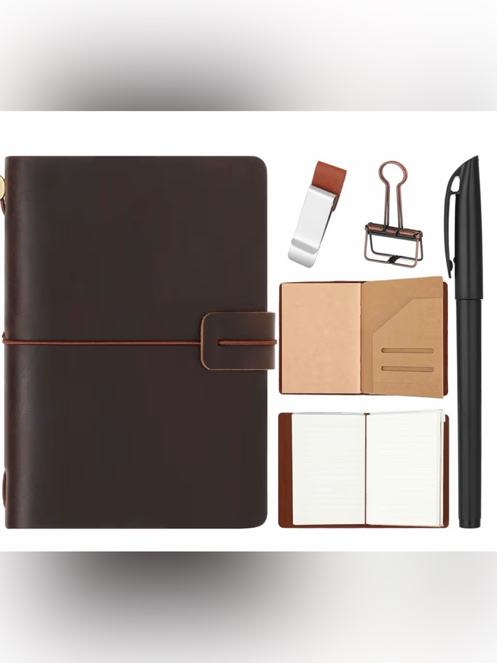 NEW Passport Traveler’s Journal Set Brown Travel Notebook Accessories